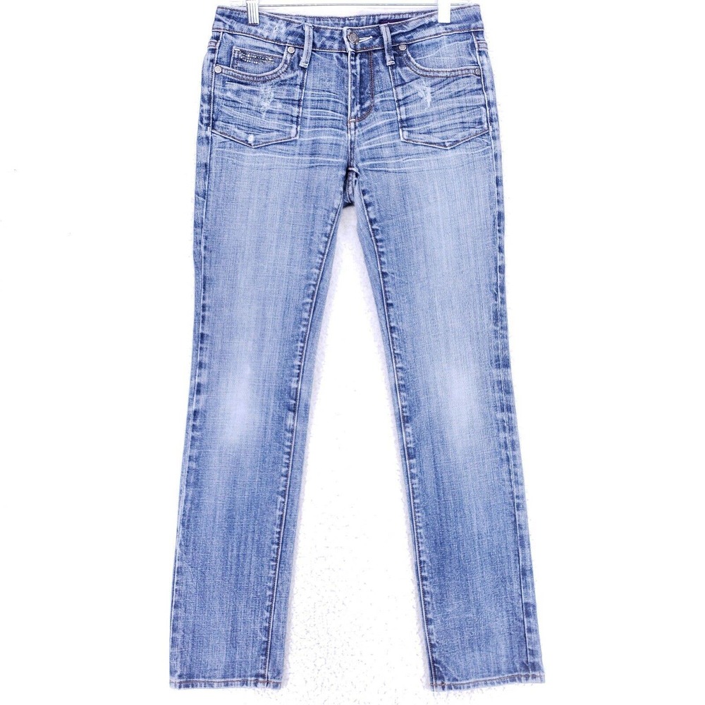 Vigoss Jeans Denim Cotton Womens Size 5 Blue Straight Stretch VTG Mid Rise Slim